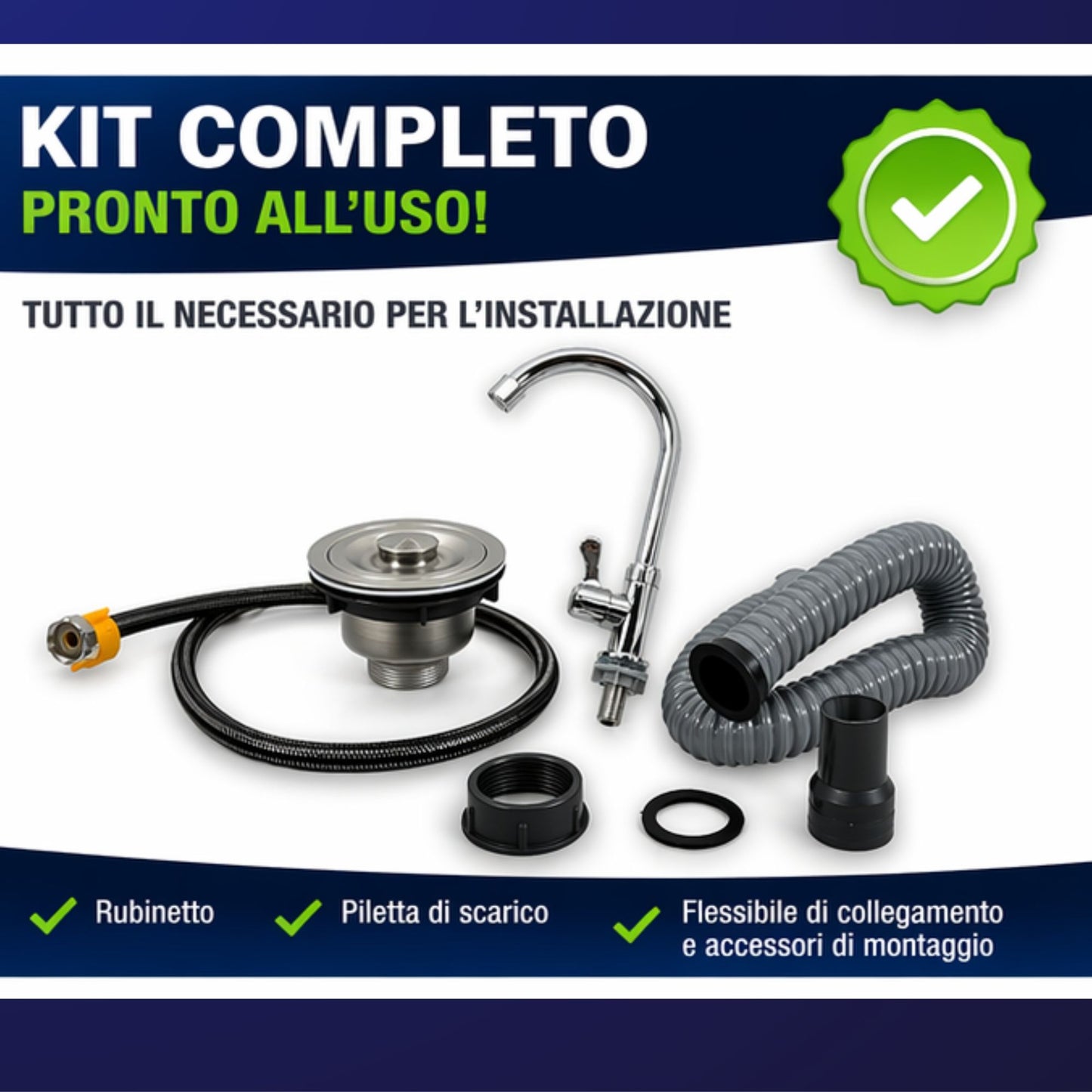 Lavello da Cucina Esterno Metallo con Rubinetto 75x40x83 cm Mobile Ripiani