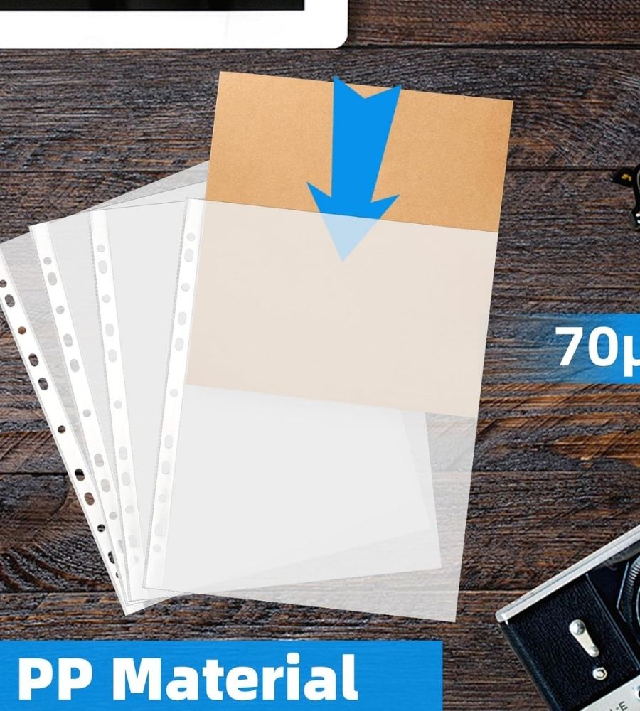 Busta A4 Liscia Trasparente Portadocumenti a Perforazione Universale 100 Pezzi Fair