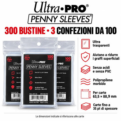 Ultra PRO Penny Sleeves 300 Bustine Protettive Carte Pokémon Magic 3x100