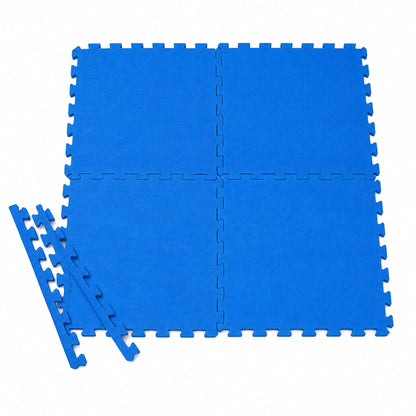 Tappeto Puzzle EVA Fondo Piscina 4 Pezzi 60x60x1 cm Tappetino Antiscivolo Blu