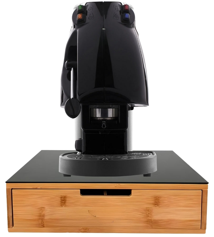 Cassetto Porta Cialde Capsule in Legno Organizer Cucina 30x30x10 cm 4 Scomparti