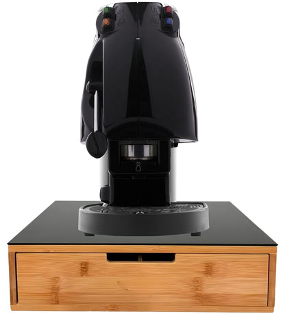 Cassetto Porta Cialde Capsule in Legno Organizer Cucina 30x30x10 cm 4 Scomparti