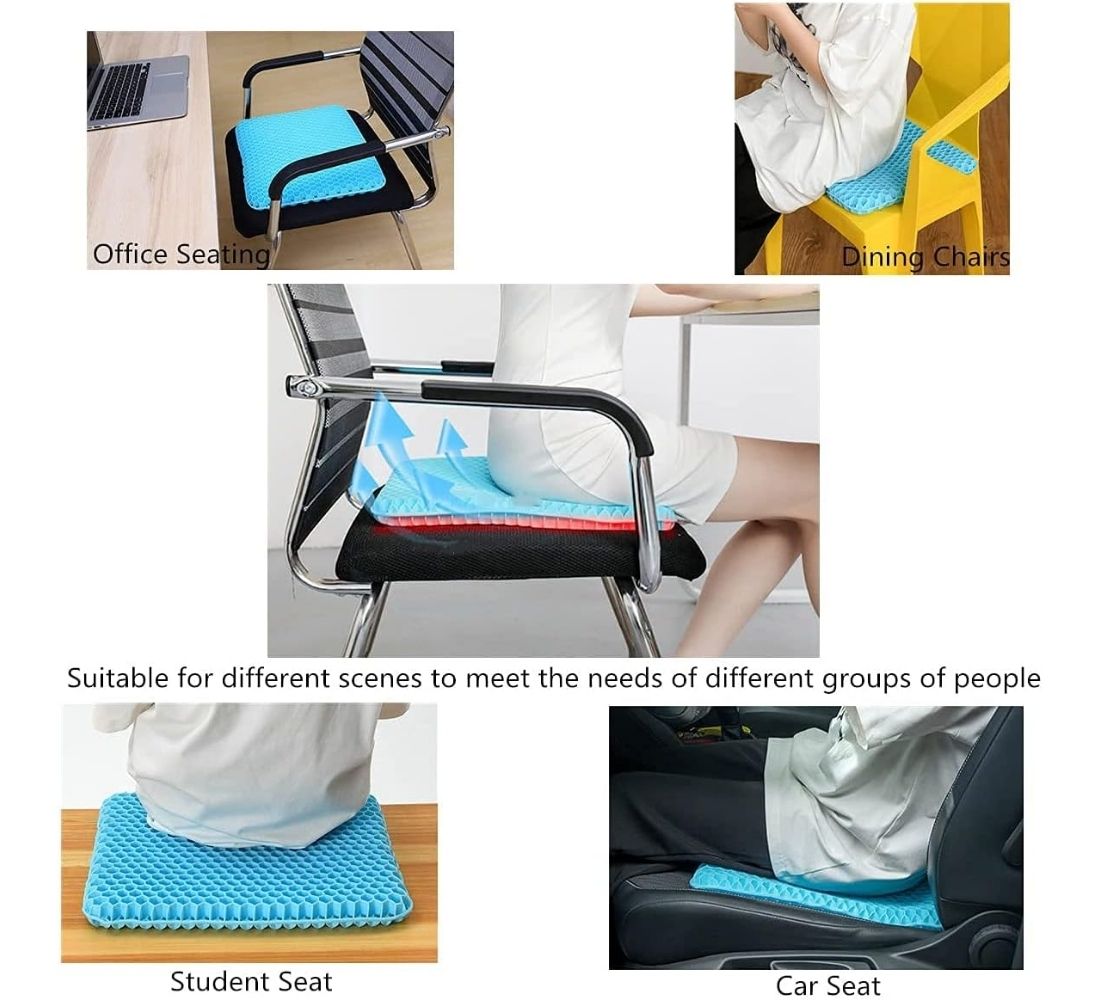 Cuscino Sedia Anti Decubito in Gel Spesso Rivestimento Antiscivolo Traspirante