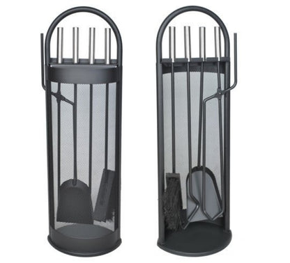 Kit Camino 5 Pz Utensili Camino Attrezzi in Ferro Battuto Accessori Stufa Legna