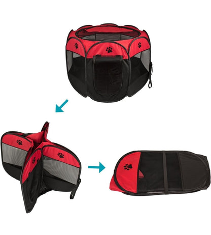 Recinto per Cani Pieghevole Portatile per Cuccioli 74x74x43cm Gabbia per Animali