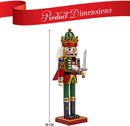 Schiaccianoci Soldato di Natale in Legno 30 cm Decorazioni Natalizie Casa SN02