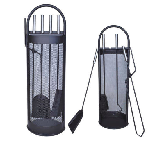 Kit Camino 5 Pz Utensili Camino Attrezzi in Ferro Battuto Accessori Stufa Legna