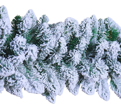 Ghirlanda Natalizia 200 Rami Innevata Decorare Addobbare Porta Camino Scala 270 cm