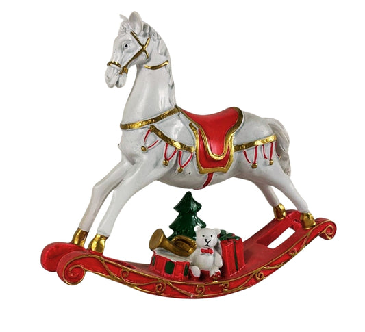 Cavallo a Dondolo Natalizio Regali Teddy Vintage Decorazioni Natale 21x18 cm