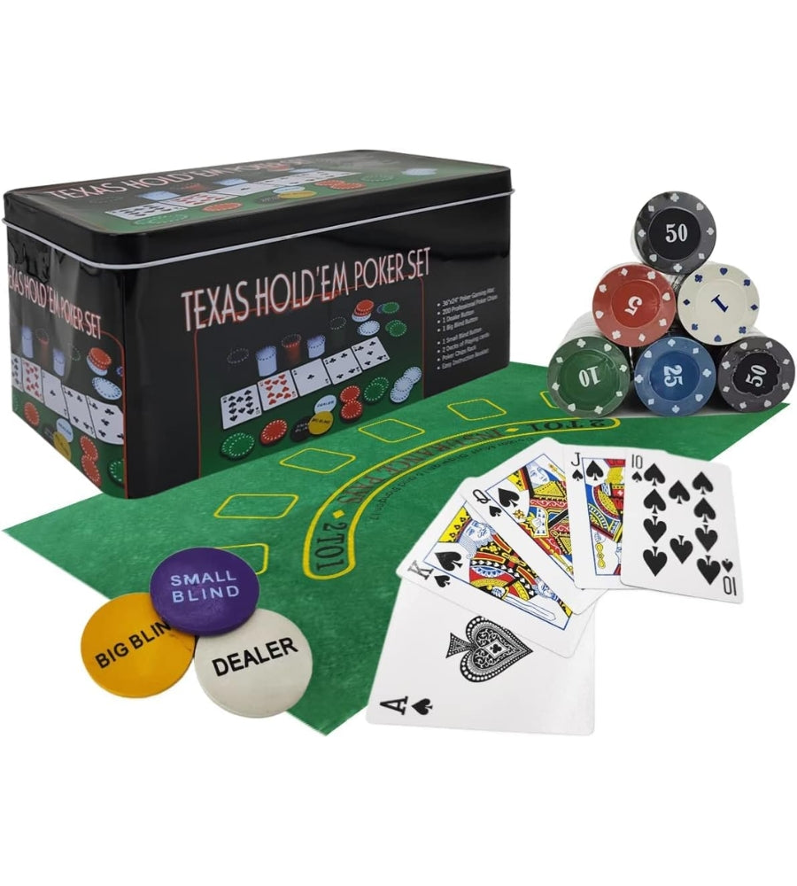 Fiches da Poker Numerate 200 Gettoni Box da Gioco Texas Holdem Black Jack