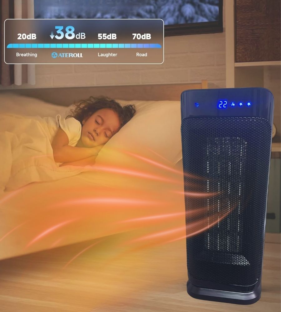 Stufa Elettrica 2000W PTC Termoventilatore con 3 Modalità Oscillante Timer