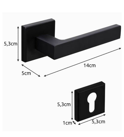 Coppia Maniglie per Porte Interne Maniglia con Rosetta Quadrata Moderna DX / SX