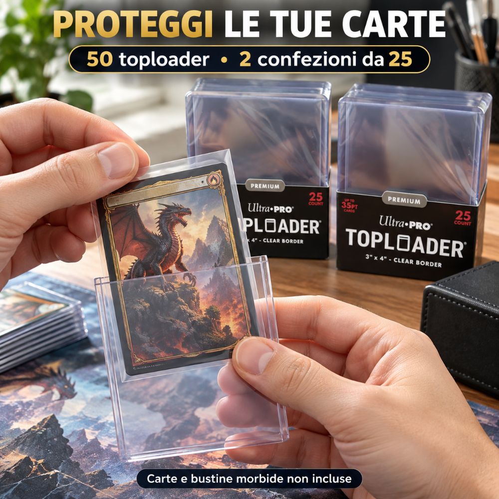Ultra PRO 50 Toploader Premium Rigidi Trasparenti 3x4 per Carte Pokémon Magic