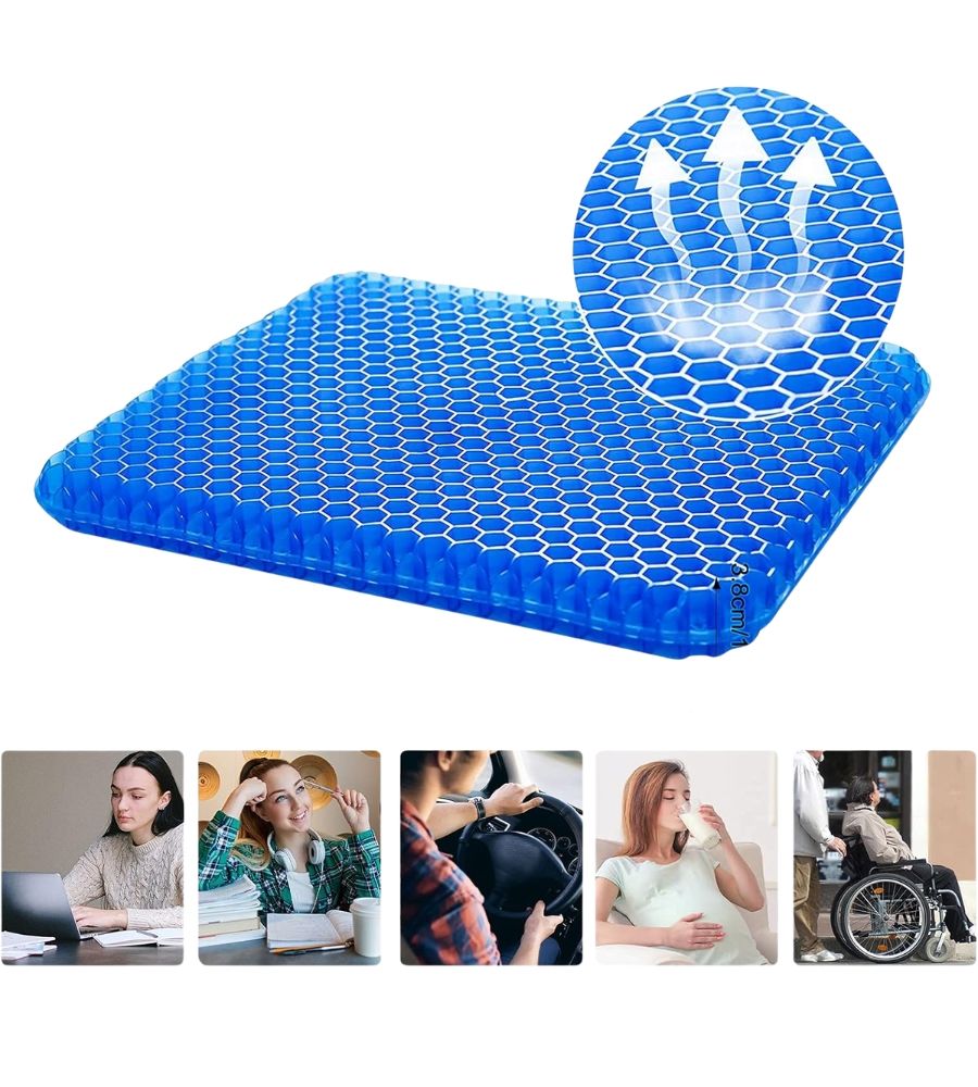 Cuscino in Gel Spesso Antiscivolo Traspirante Cuscino Anti Decubito Lombare