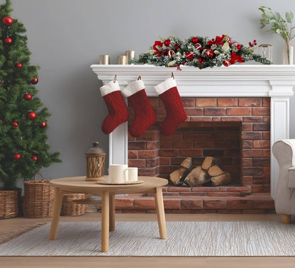 Ghirlanda Natalizia Cornicione Decorato Innevato Fiocco Palline 80 cm Natale