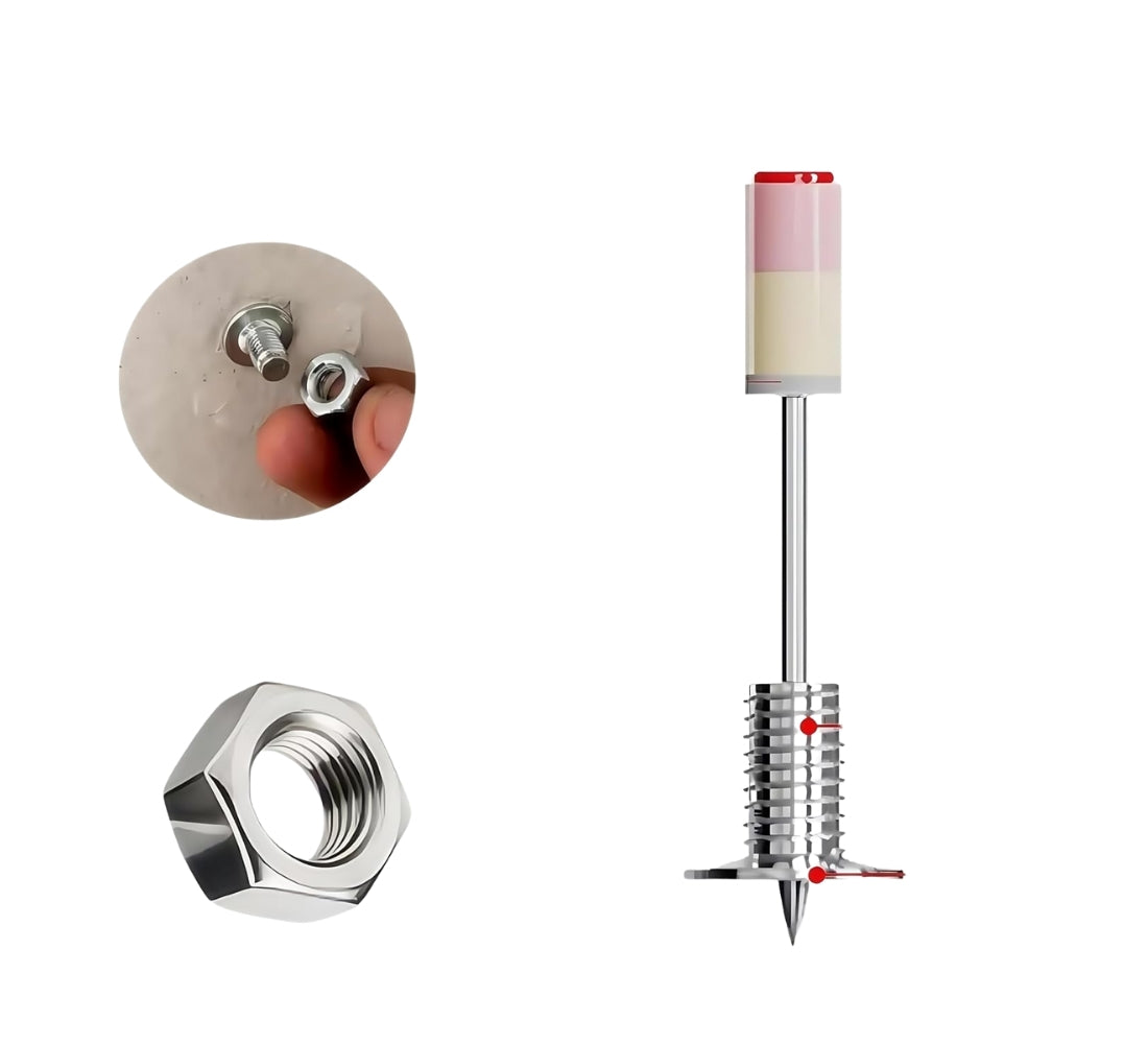 30 Chiodi Filettati Per Pistola Sparachiodi 30 Dadi M8 da 7,3 mm Cemento Ferro