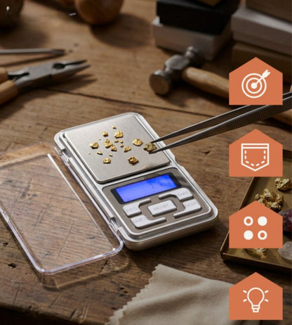 Mini Bilancia di Precisione Digitale Bilancino 0,01 - 200 Grammi con Lcd Funzione Tara