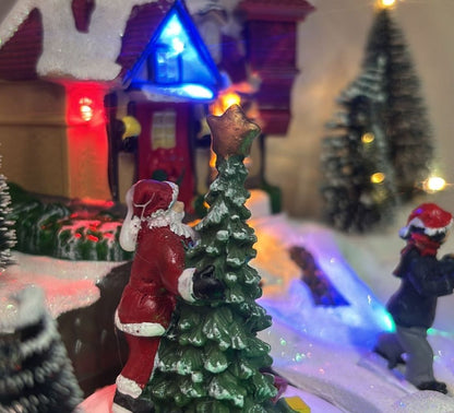Villaggio Natalizio Casa Babbo Natale Pista Pattinaggio Movimento Luci e Musica