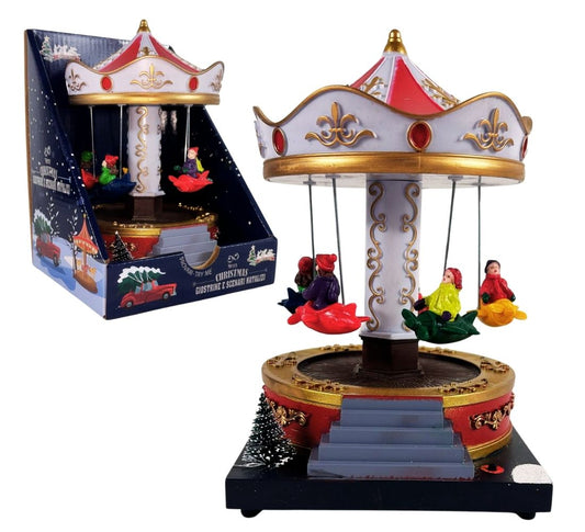 Giostrina Natalizia Carillon Aereoplani per Villaggio di Natale Luci e Movimento