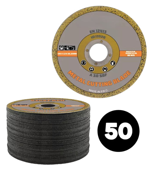 50 Pz Disco Abrasivo da Taglio Ferro Diametro 125 x 1 mm Sottile Smerigliatrice