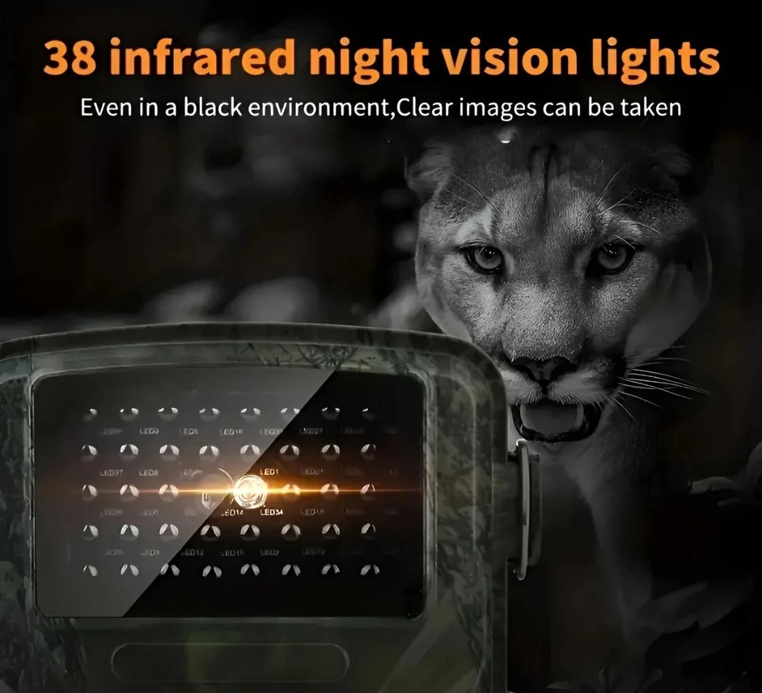 Fototrappola Fotocamera da Caccia Infrarossi LCD Full HD Impermeabile Led Neri