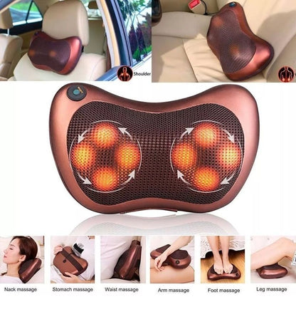 Cuscino massaggiatore Shiatsu Calore Cervicale Schiena Glutei Gambe Casa Auto