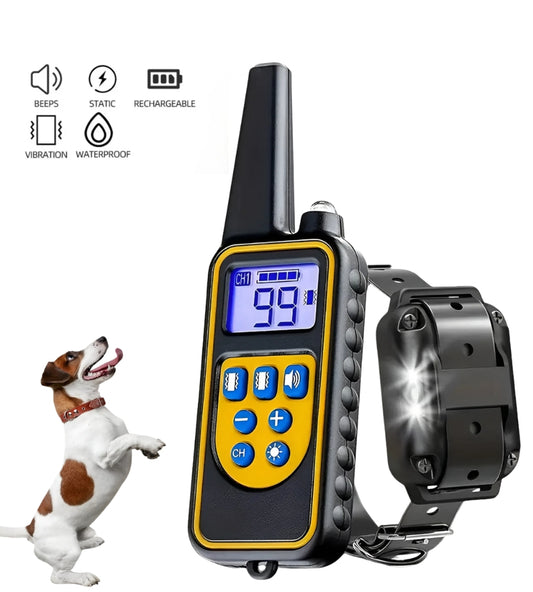 Collare Addestramento Cani 800M Telecomando Impermeabile Scossa Elettrico LCD
