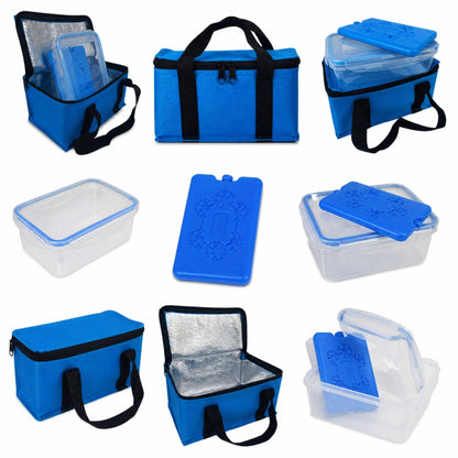 Borsa Termica con Contenitore Ermetico 1Lt e Freezerino Borsa Frigo Porta Pranzo