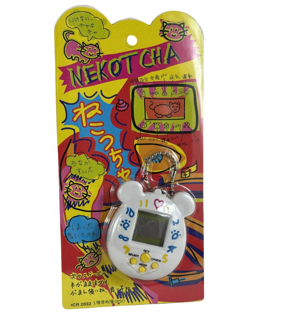 Nekotcha Tamagotchi Virtual Pet Vintage Originale JAPAN Sigillato Bianco