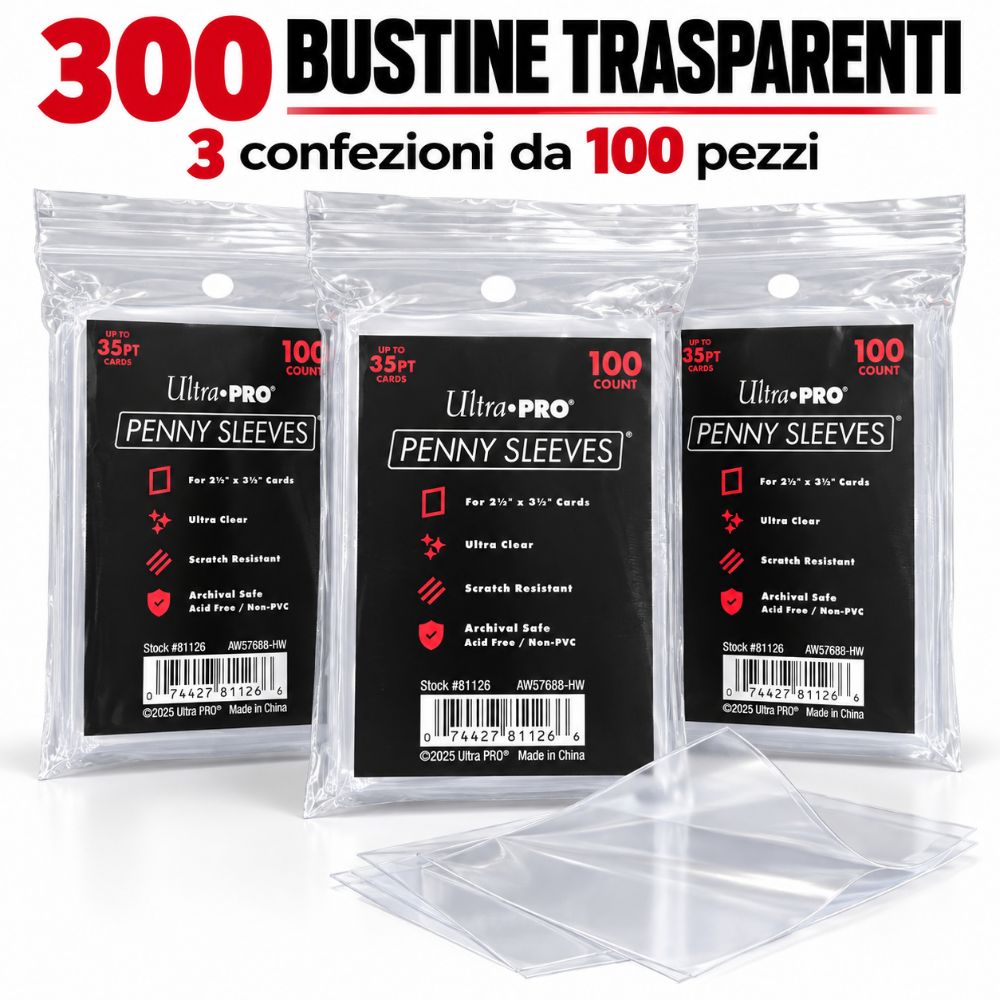 Ultra PRO Penny Sleeves 300 Bustine Protettive Carte Pokémon Magic 3x100