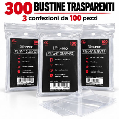 Ultra PRO Penny Sleeves 300 Bustine Protettive Carte Pokémon Magic 3x100