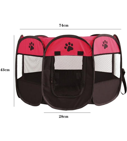 Recinto per Cani Pieghevole Portatile per Cuccioli 74x74x43cm Gabbia per Animali