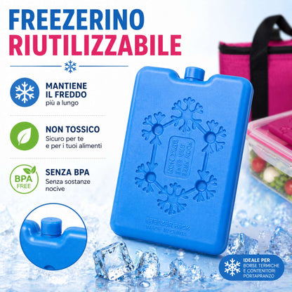 Borsa Termica con Contenitore Ermetico 1Lt e Freezerino Borsa Frigo Porta Pranzo