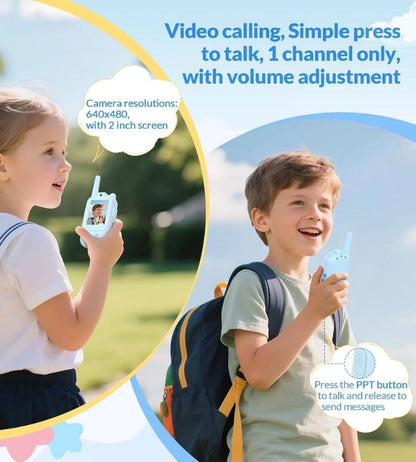 Video Walkie Talkie Ricaricabili Bambini Videochiamata Foto Effetti Vocali