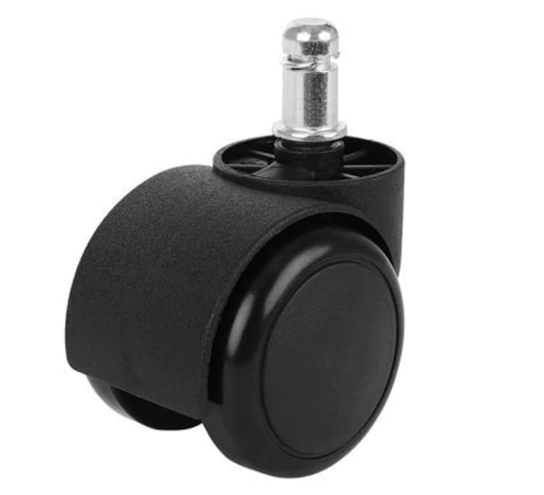 Set 5 Ruote per Sedia da Ufficio Rotelle Nere Kit Ricambio Poltrona Gaming 5cm