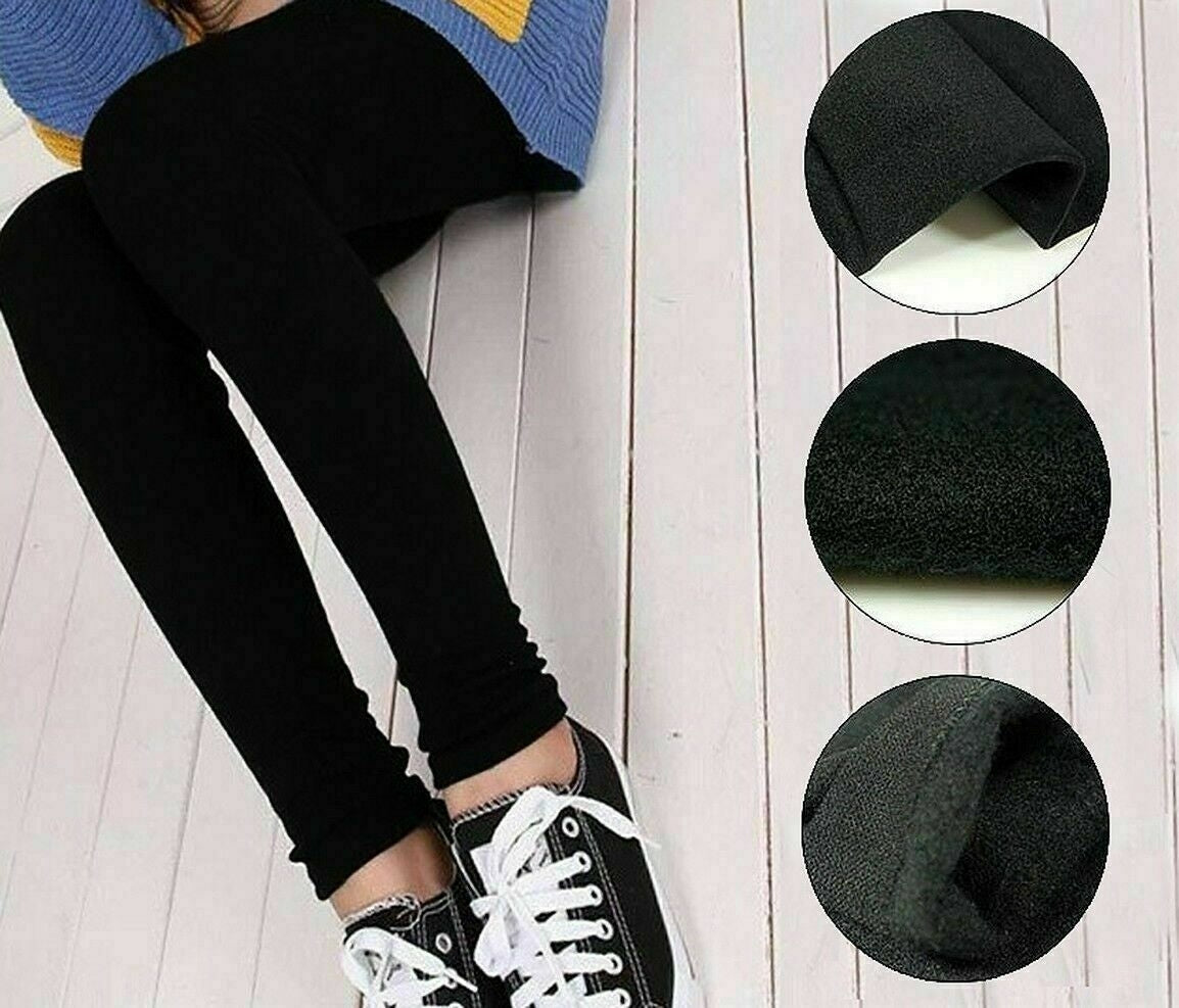 Pack 2 Leggings Donna Invernale Termico Felpato Caldi Elastico Comodo Nero