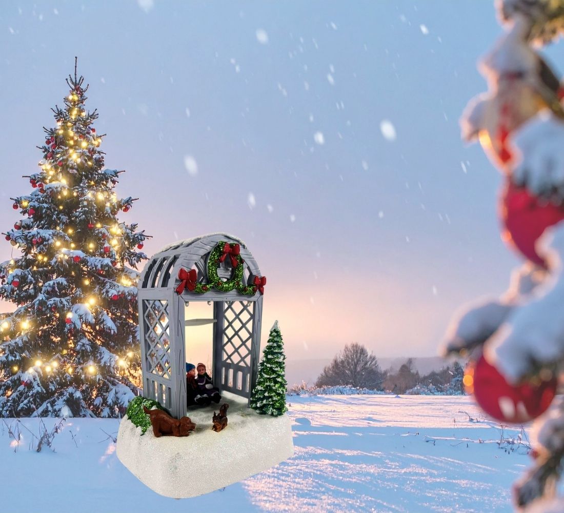 Altalena Giostrina per Paesaggio Natalizio Luci LED Decorazioni Natale