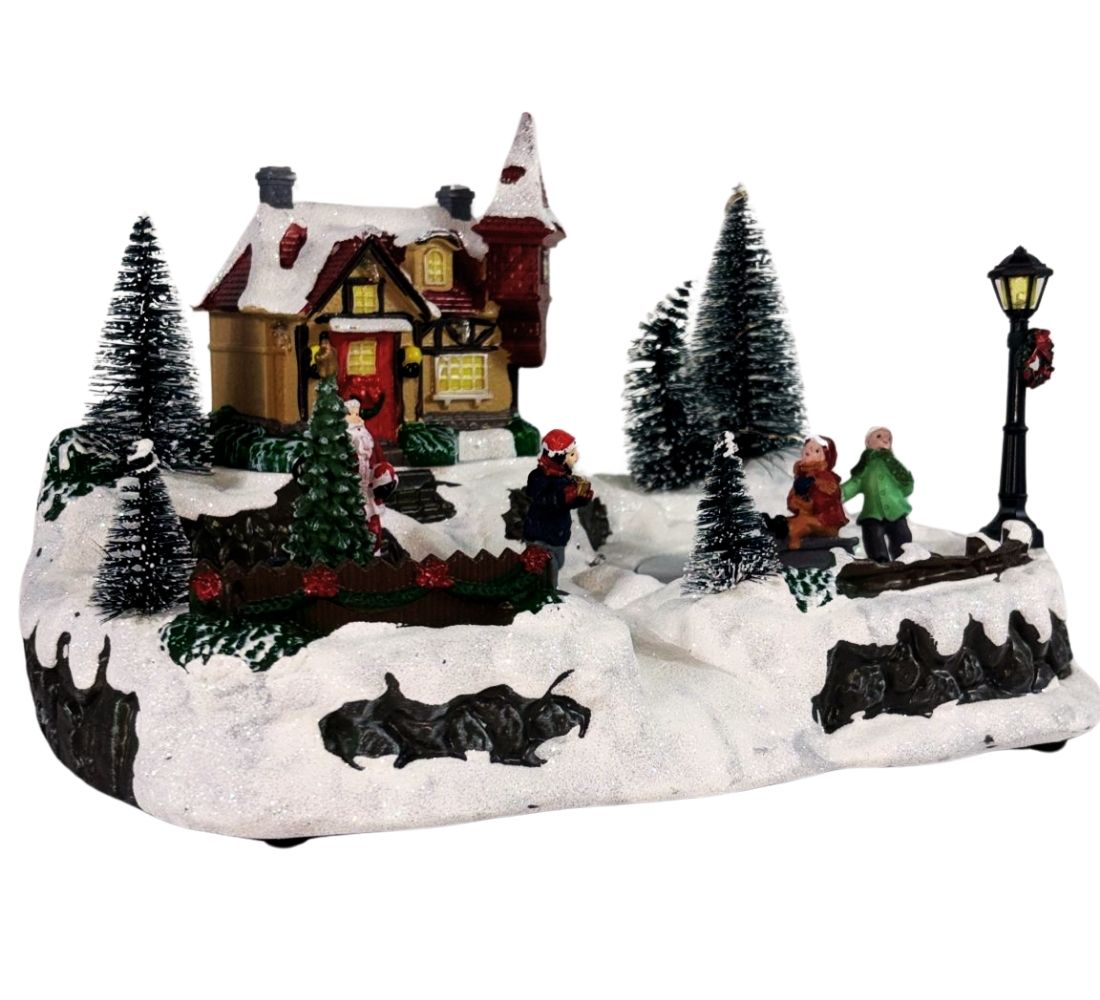 Villaggio Natalizio Casa Babbo Natale Pista Pattinaggio Movimento Luci e Musica