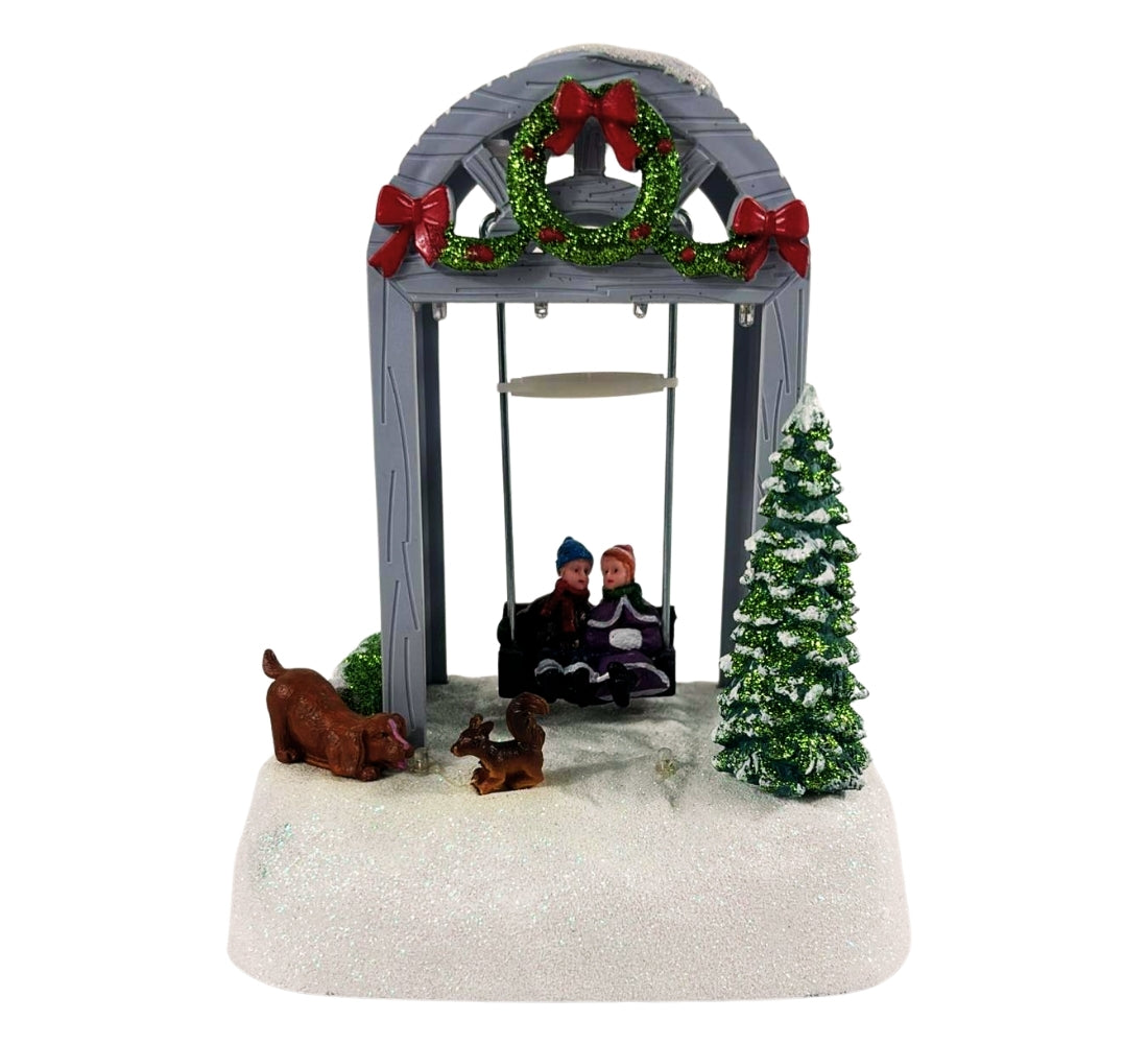 Altalena Giostrina per Paesaggio Natalizio Luci LED Decorazioni Natale