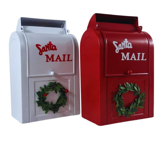 Cassetta Lettere di Babbo Natale in Metallo 25 x 15 cm Buca Postale Natalizia