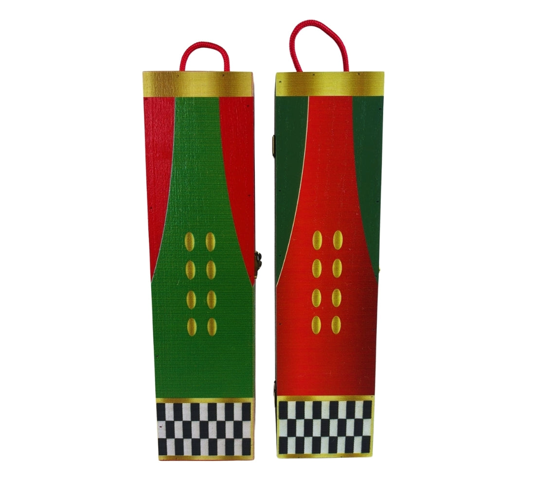 Cassetta Portabottiglie in Legno Natalizio Scatola Bottiglie Vino Decorato