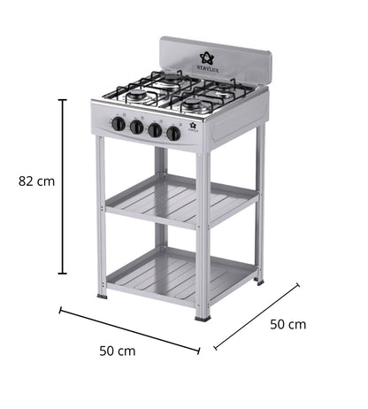 Piano Cottura Cucina a GAS 4 Fuochi con 2 Ripiani Esterno Campeggio Giardino GPL