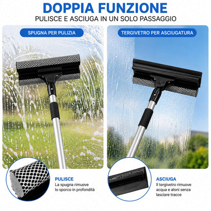 Fair Lavavetri Manuale con Manico Telescopico Tergivetro Estensibile da 55 a 92 Cm