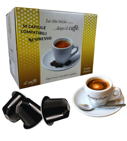 Queen Coffee 50 Capsule Caffè Compatibili Nespress Miscela Espresso Bar