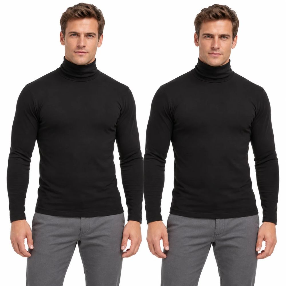 Coppia Lupetto da Uomo Maglia Termica con Manica Lunga Collo Alto Dolcevita Felpato ka29