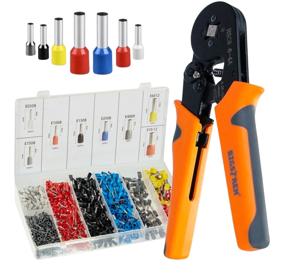 Pinza Crimpatrice Capicorda Professionale Kit Elettricista Cavi 0,25/10mm 500 PZ