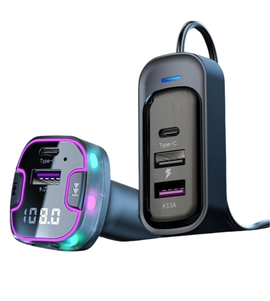 Adattatore Auto Musica Bluetooth Radio Accendisigari BT 5.0 Trasmettitore 5 USB