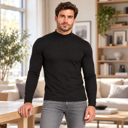 Coppia Lupetto Uomo Maglia con Manica Lunga Sottogiacca Felpato Mezzo Collo ka28