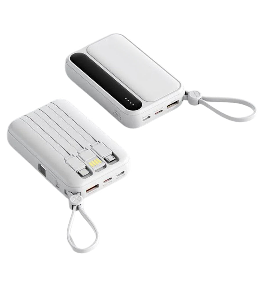 Power Bank 20000 mAh Caricabatterie Portatile Alta Velocità 4 Cavi USB Fast