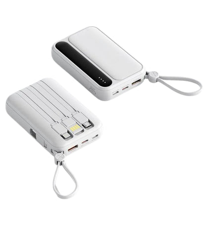 Power Bank 20000 mAh Caricabatterie Portatile Alta Velocità 4 Cavi USB Fast